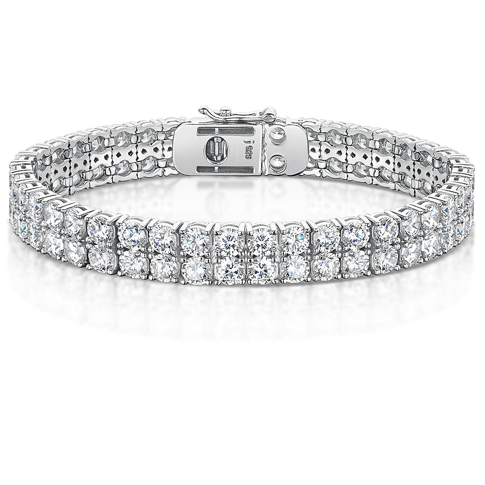 Sterling Silver  Double Row Tennis Bracelet