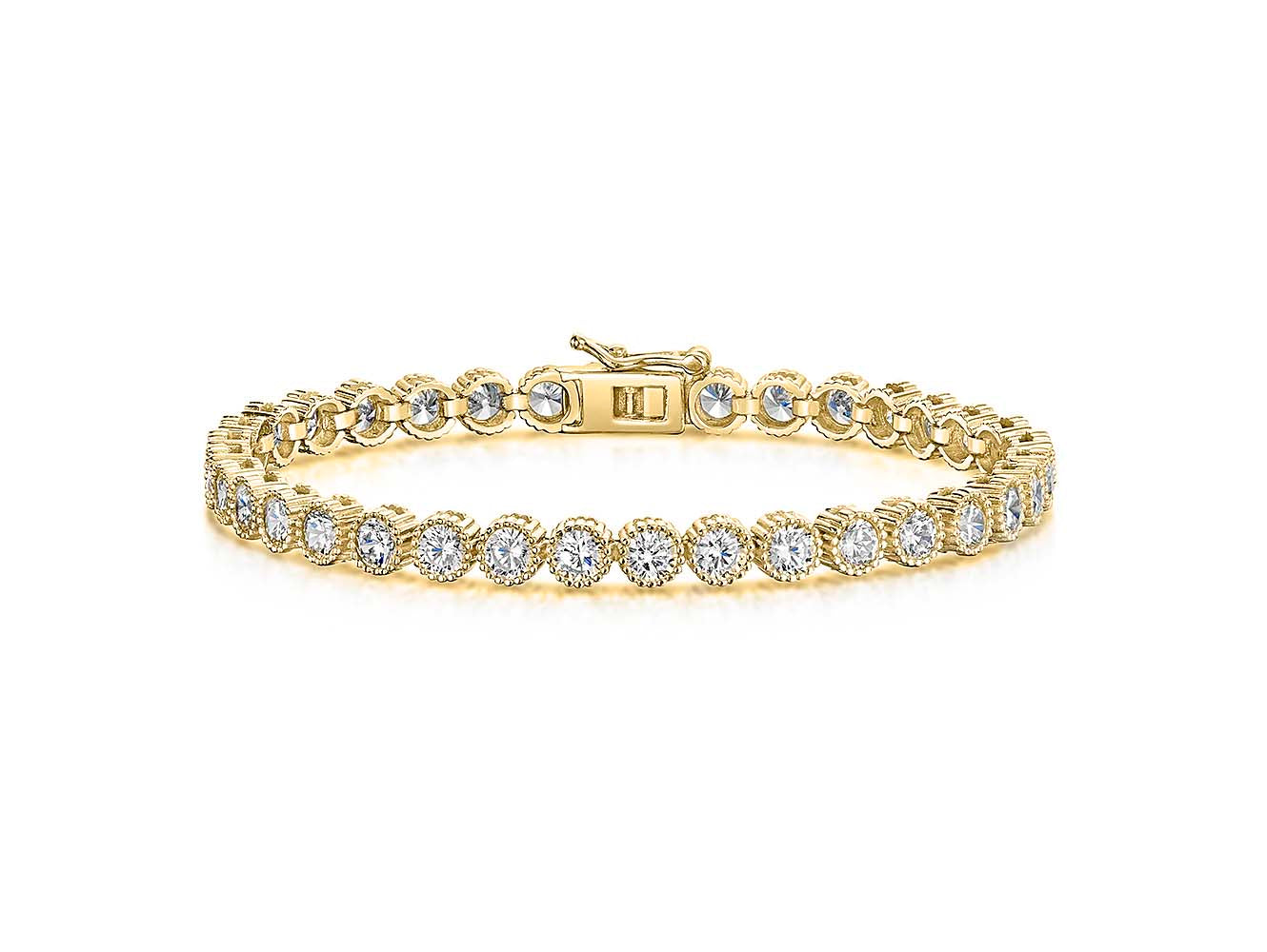 Sterling Silver Beaded Edge Line Bracelet