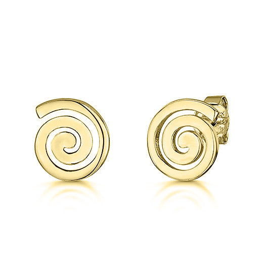 Gold Vermeil  Twirl Stud Earrings