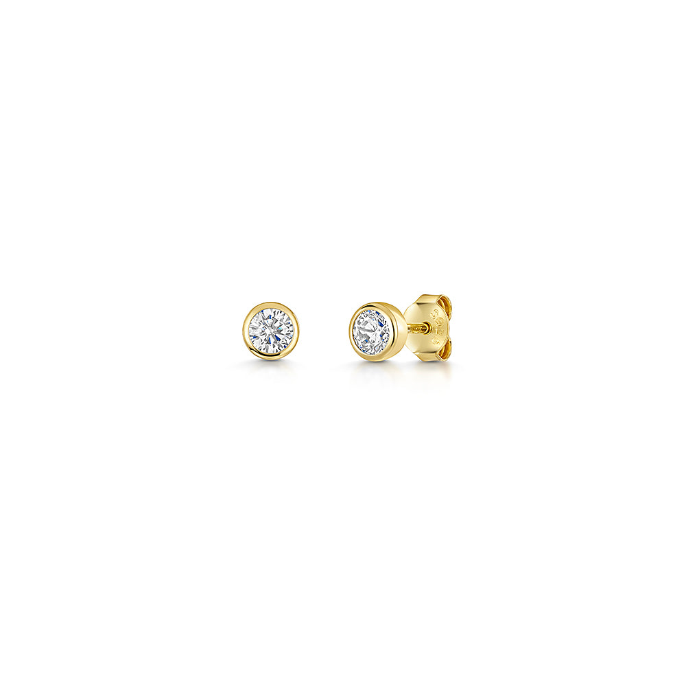 Gold Vermeil Half Carat Cubic Zirconia Earrings