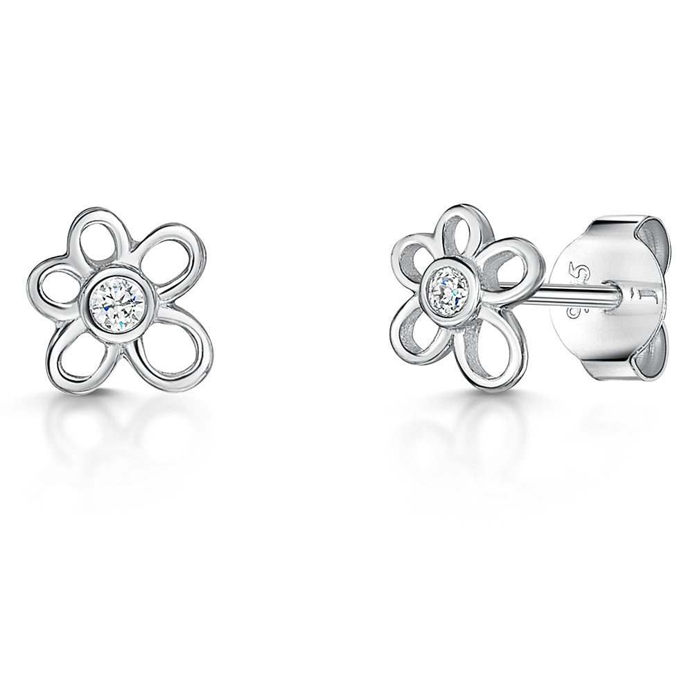 Small Flower Outline Earrings