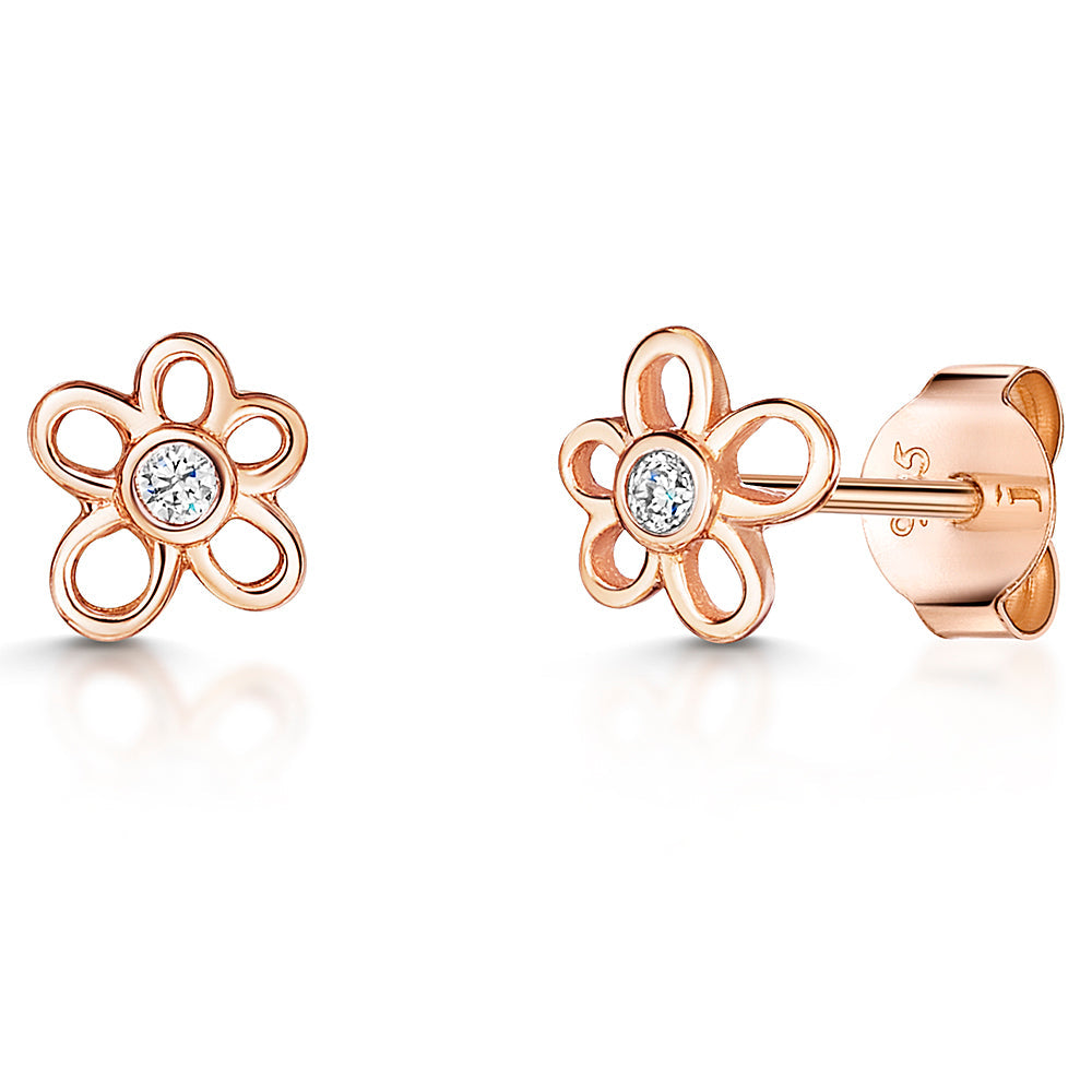 Small Flower Outline Earrings