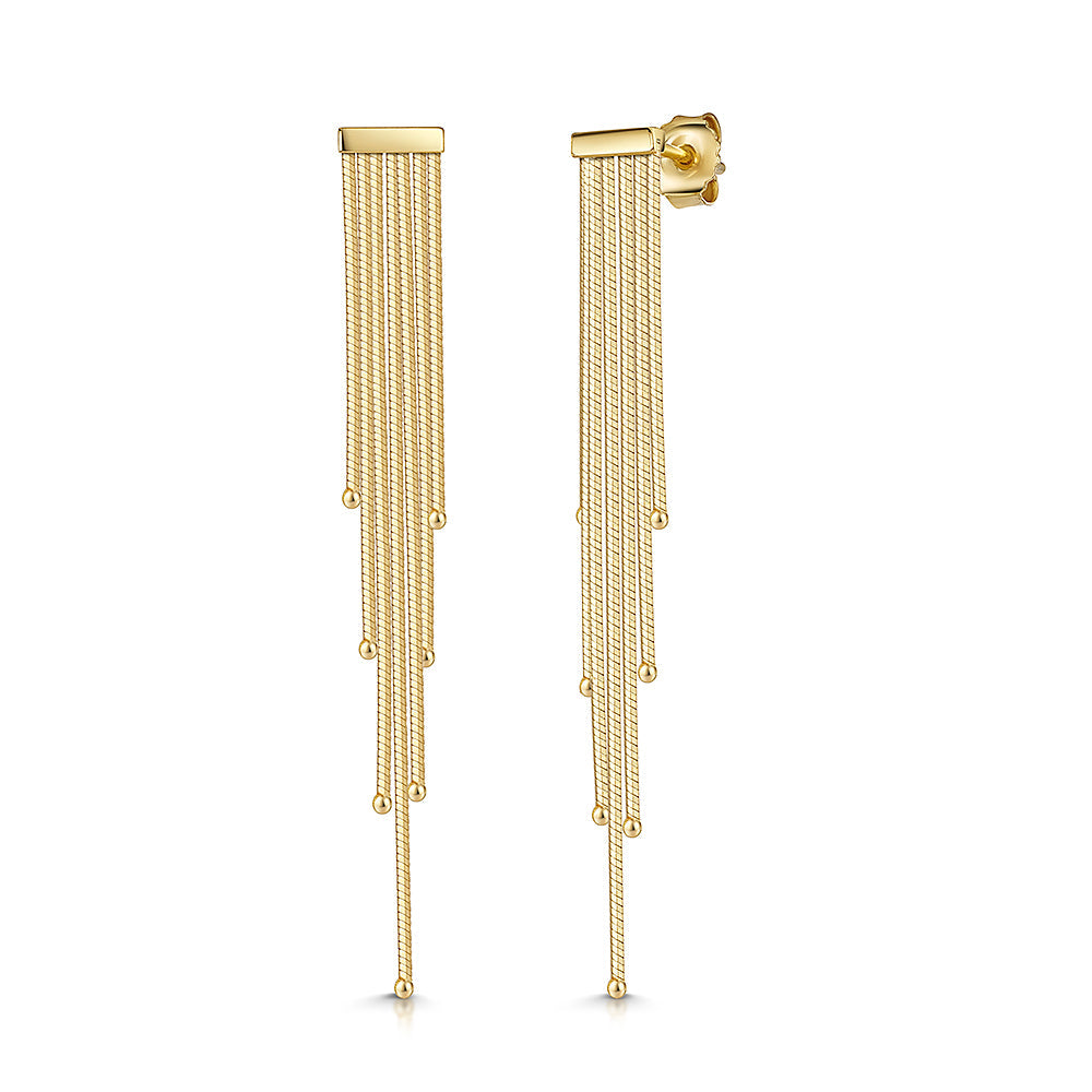 Yellow Gold Stranded Drop Earrings