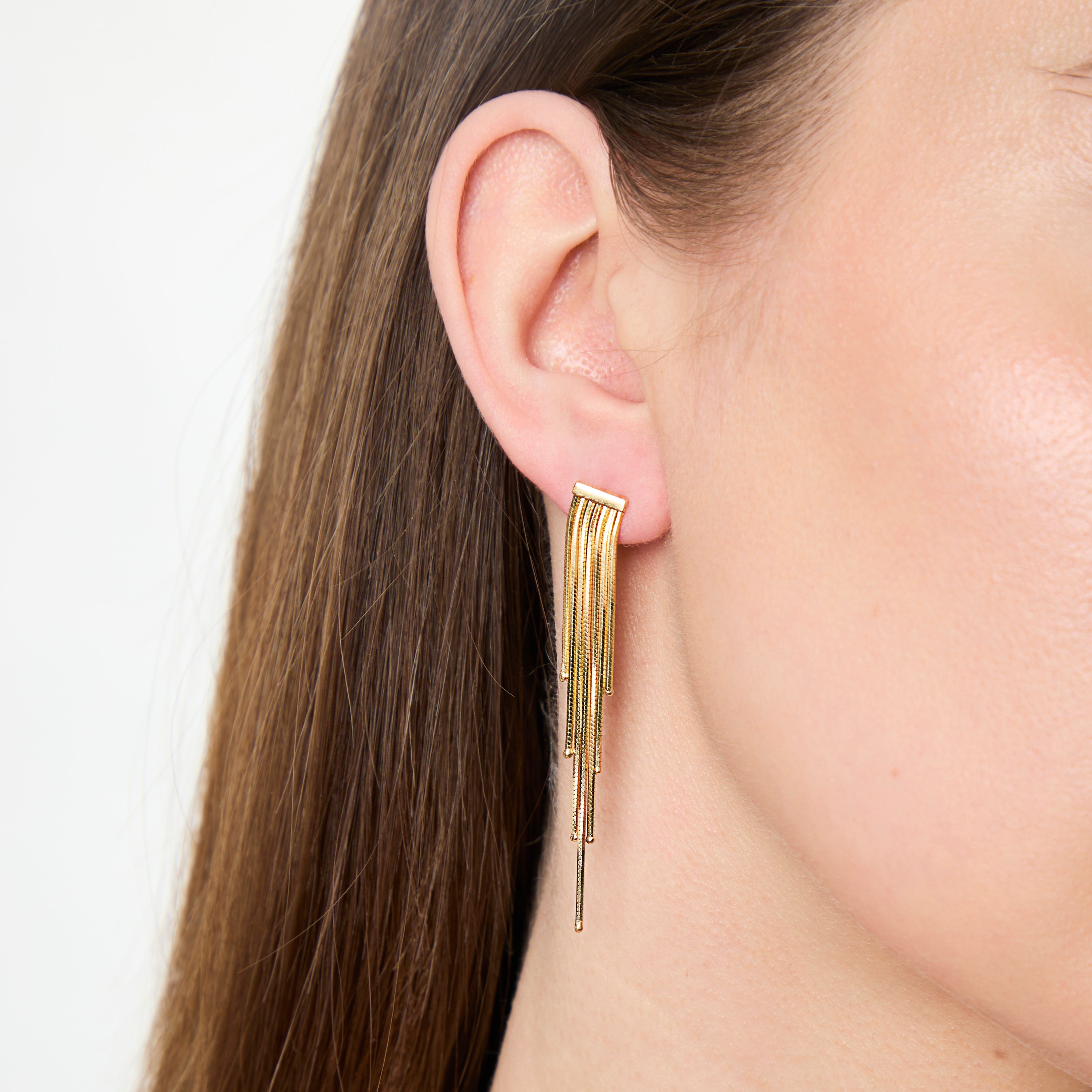 Yellow Gold Stranded Drop Earrings