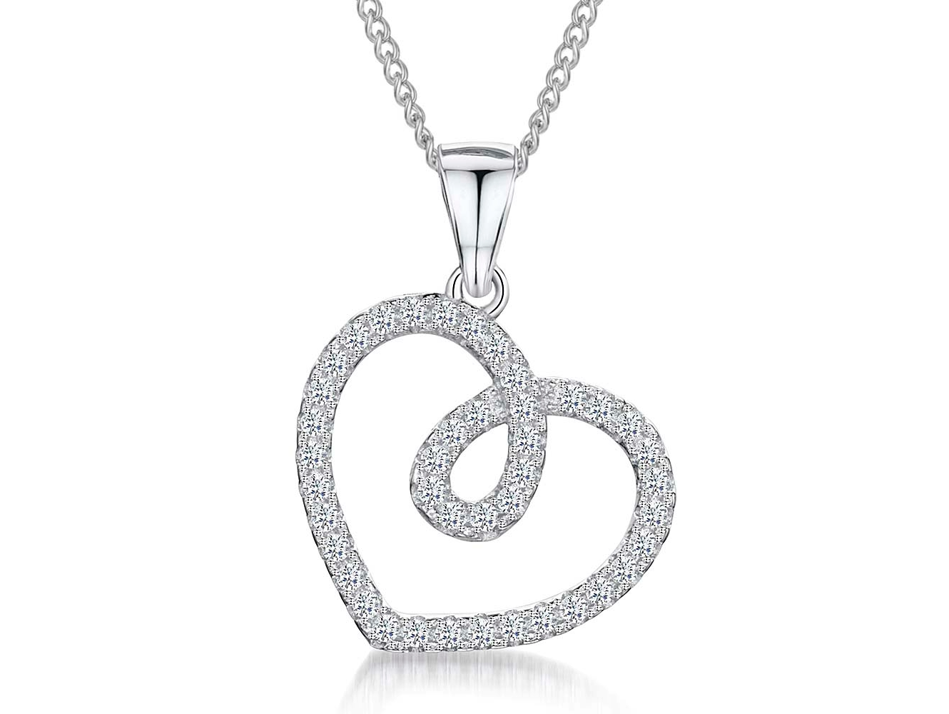 Sterling SilverTwisted Heart Pendant