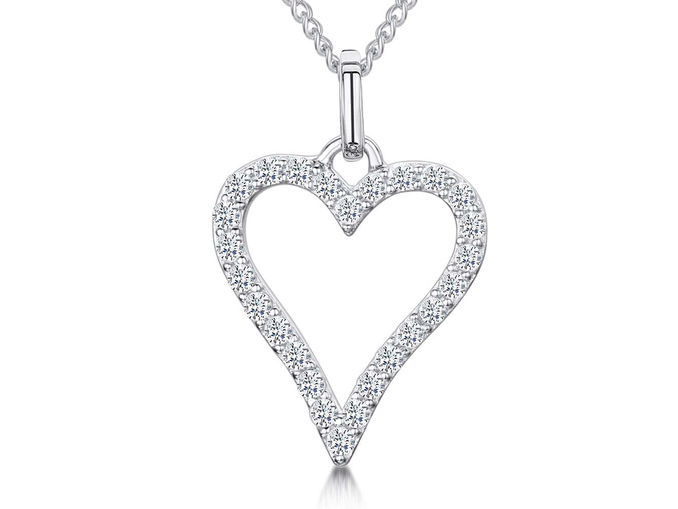 Sterling Silver Squeezed Heart Pendant