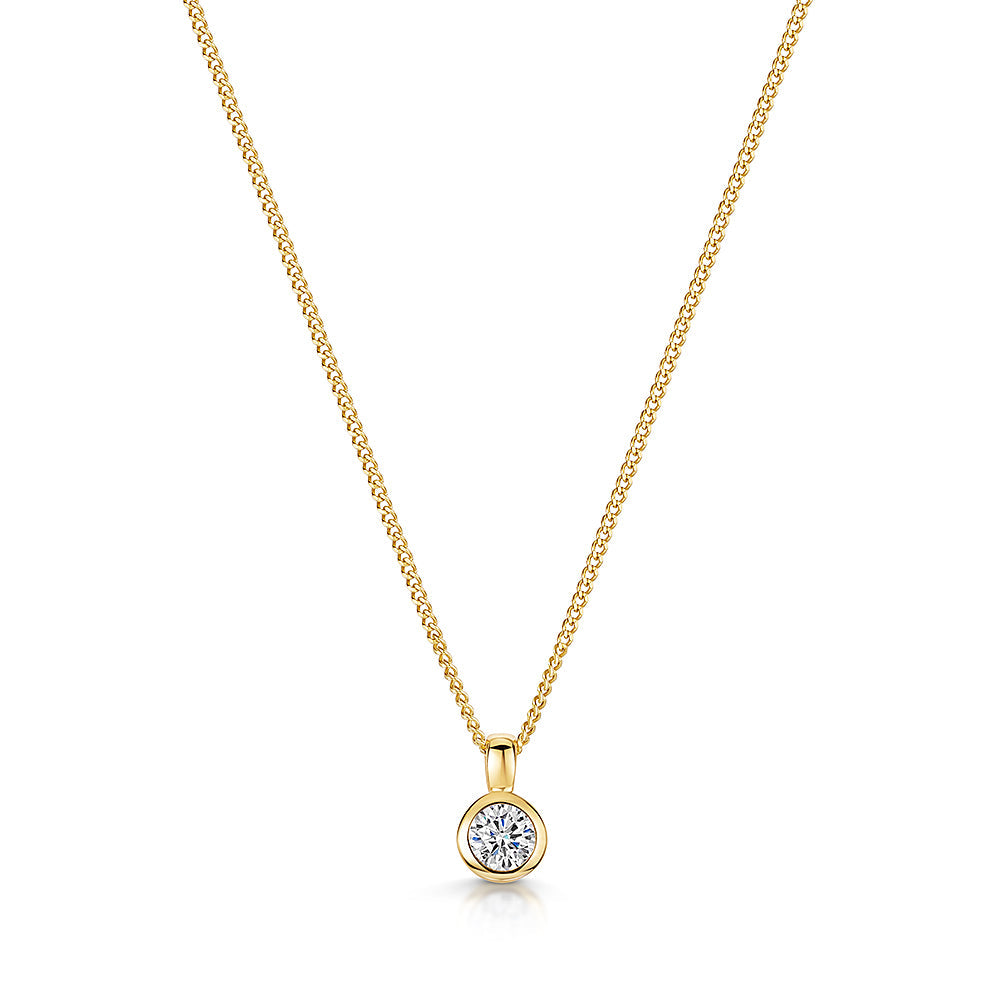 Gold Vermeil Rubover Solitaire Pendant