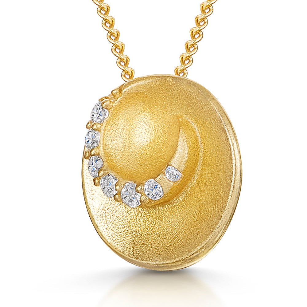 Yellow Gold Satin Swirl Pendant