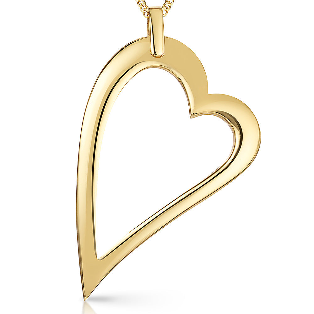 Yellow Gold Large Dali Plain Heart Pendant