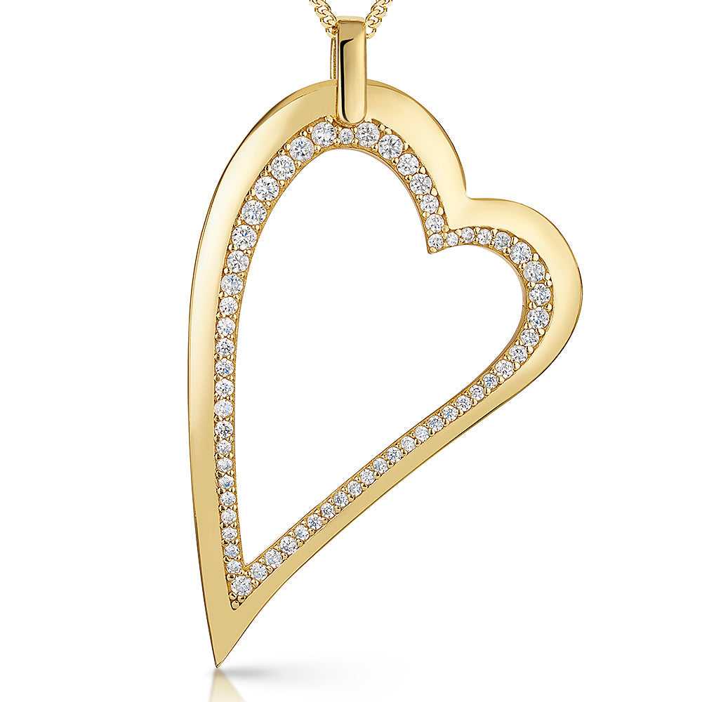 Yellow Gold Large  Dali Heart Pendant