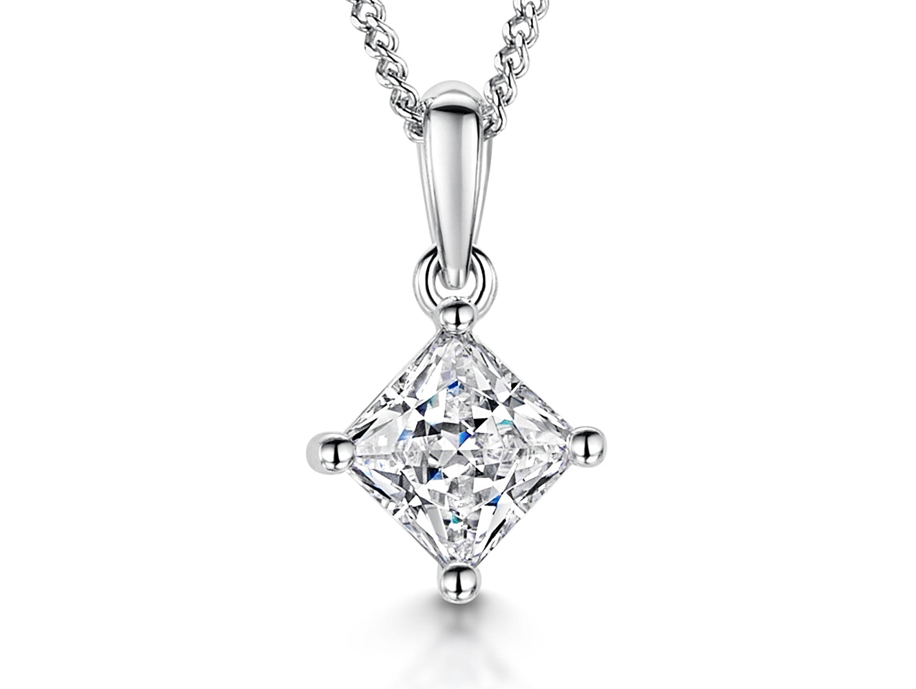 Sterling Silver Offset Square Pendant