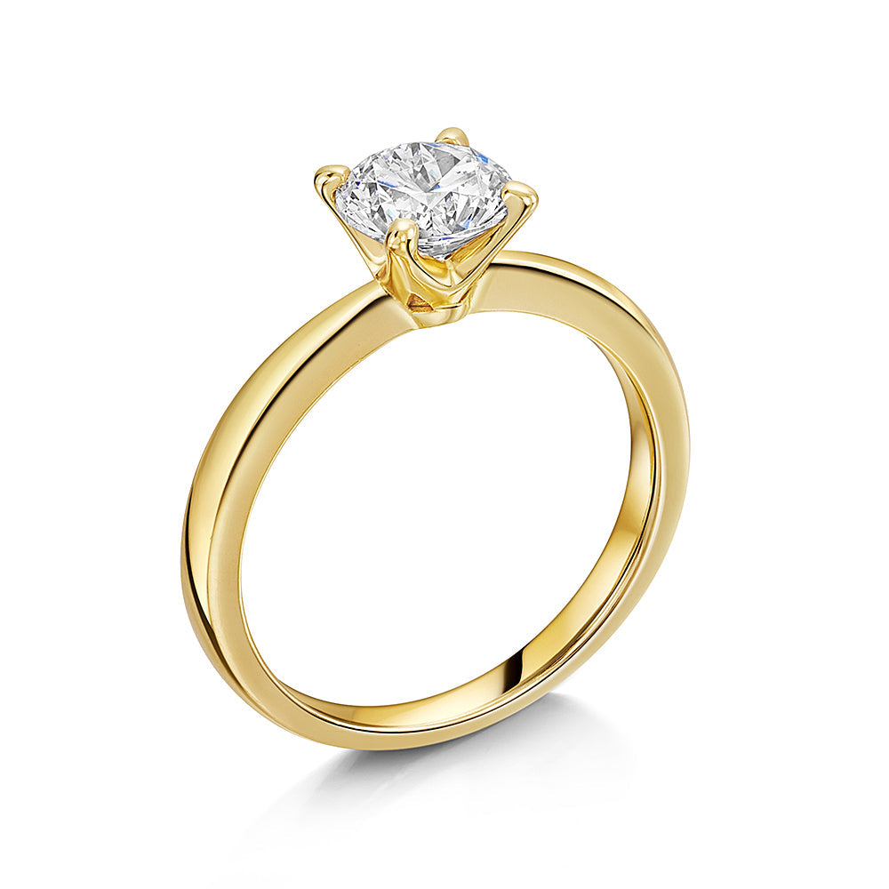 Yellow Gold 1.5 Carat Solitaire Zirconia Ring