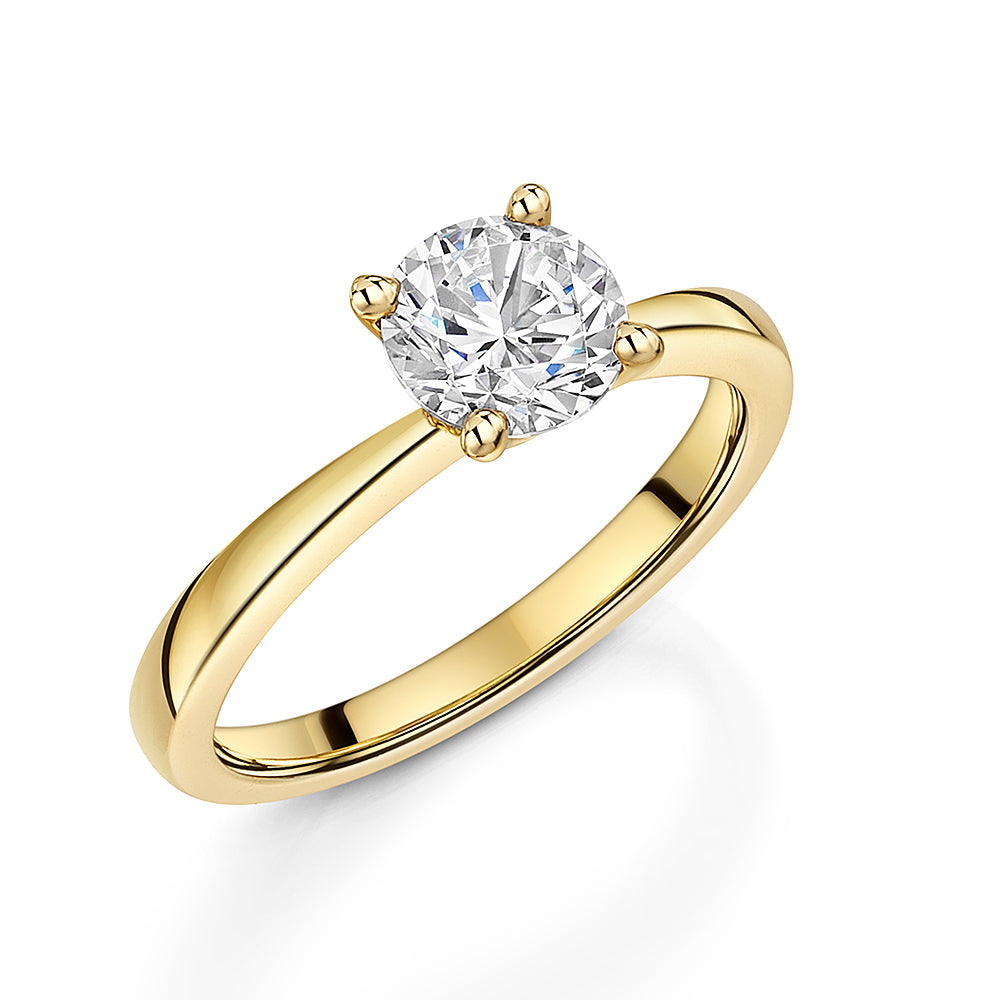 Yellow Gold 1.5 Carat Solitaire Zirconia Ring