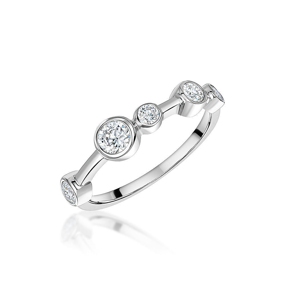Sterling Silver Single Row Stackable Bubble Ring