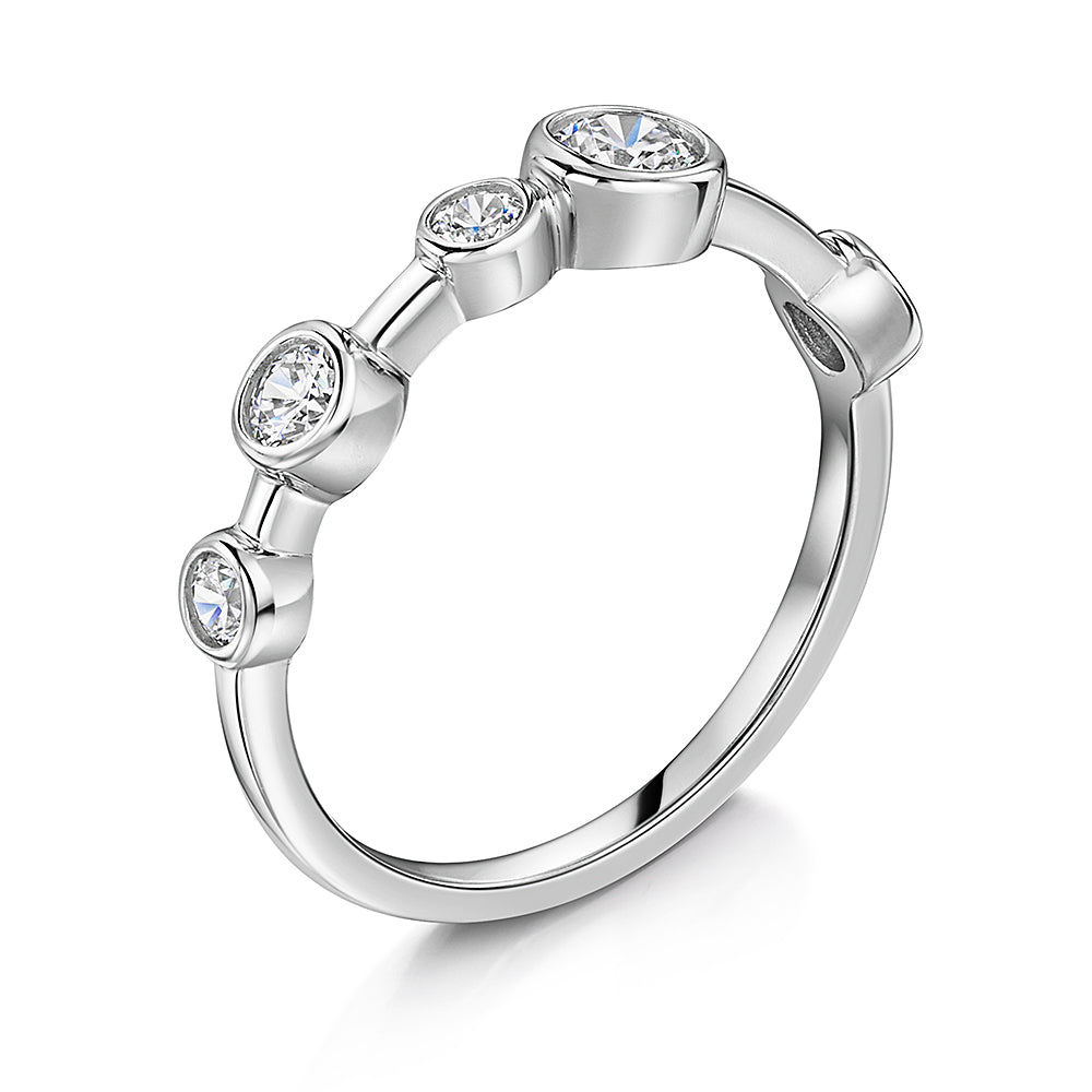 Sterling Silver Single Row Stackable Bubble Ring