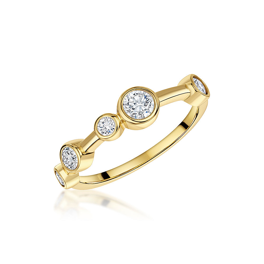 Gold Vermeil Single Row Stackable Bubble Ring