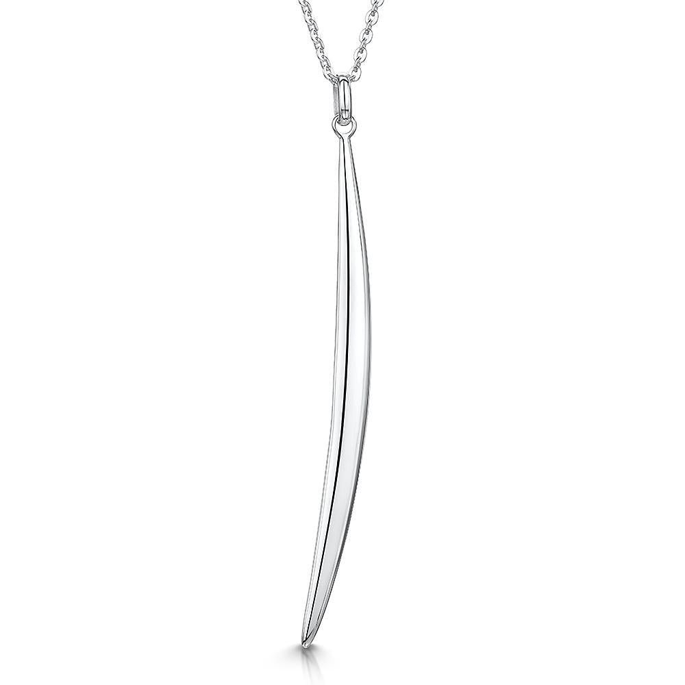 Sterling Silver Long Elegant Curve Necklace