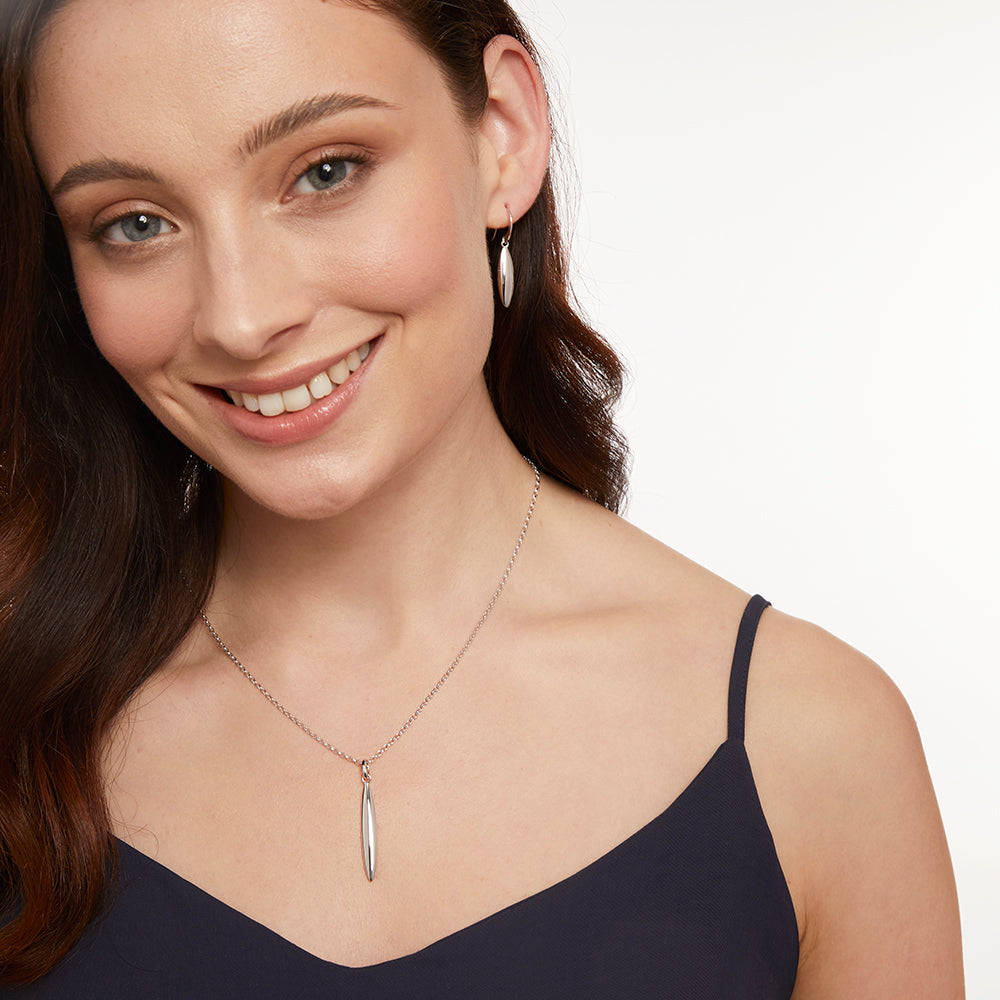 Sterling Silver  Pod Drop Necklace