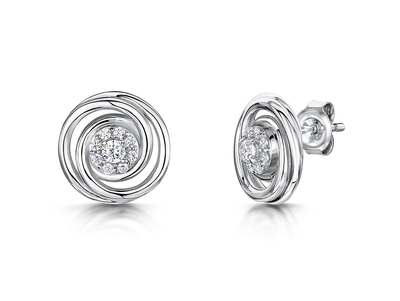 Sterling Silver Swirl Studs