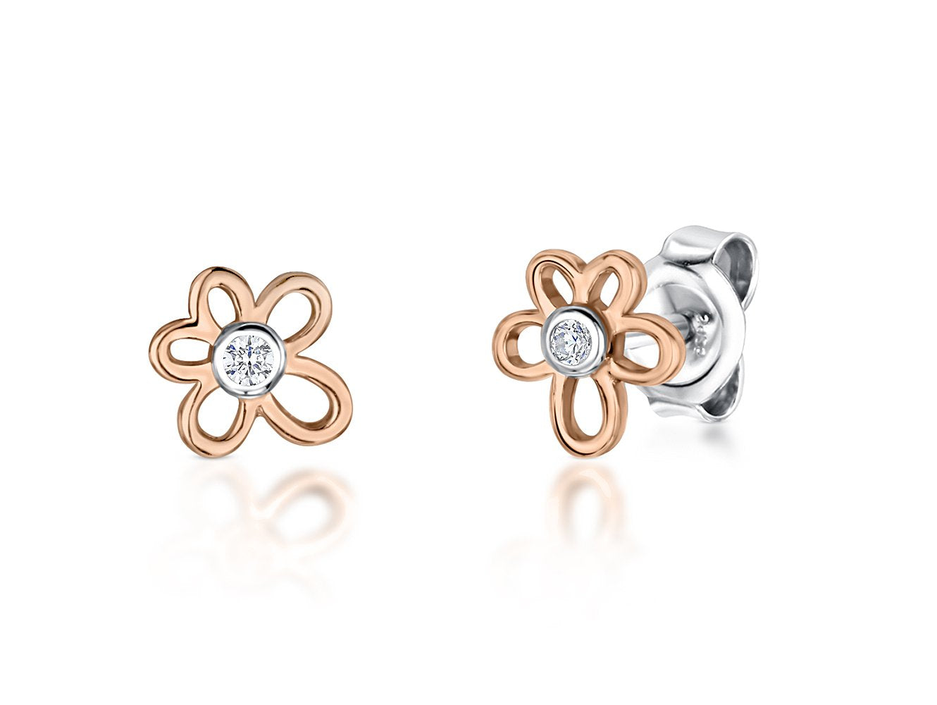 Rose Gold Small  Flower Earrings