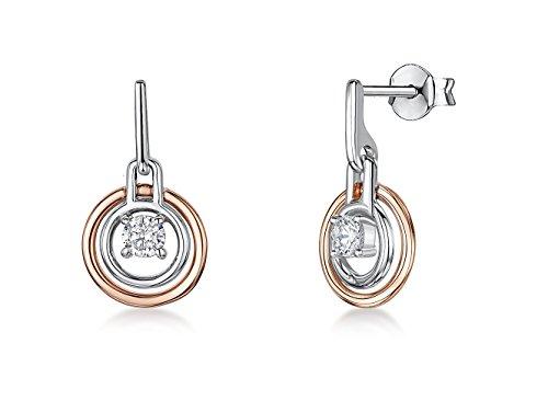 Rose Gold Cubic Zirconia Circle Earrings