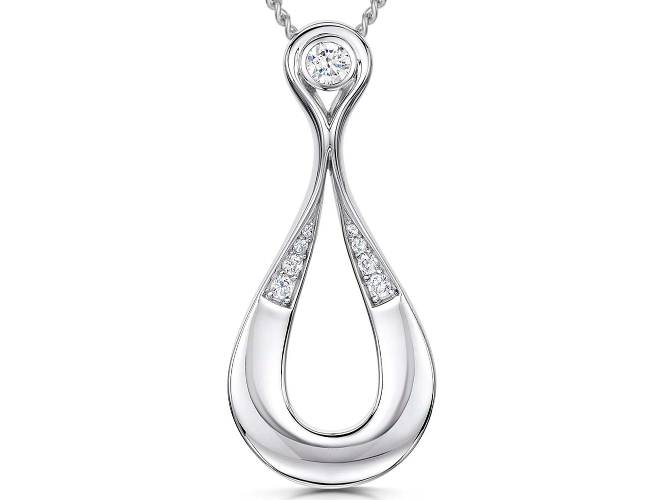 Sterling Silver Cubic Zirconia Loop Pendant