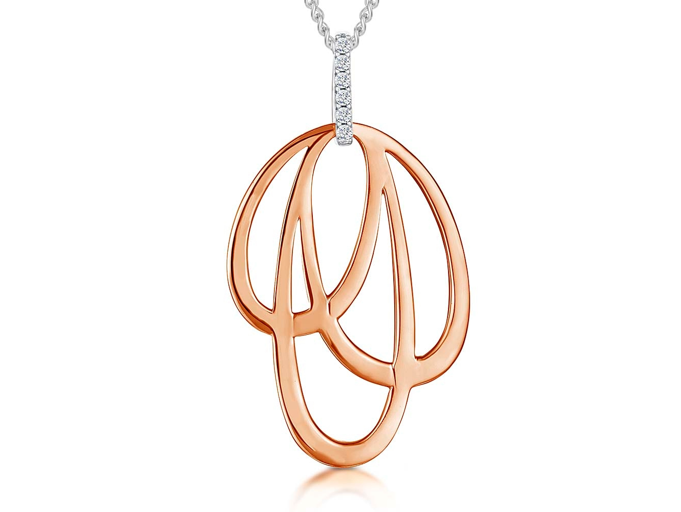 Rose Gold  Vermeil Open Oval  Pendant
