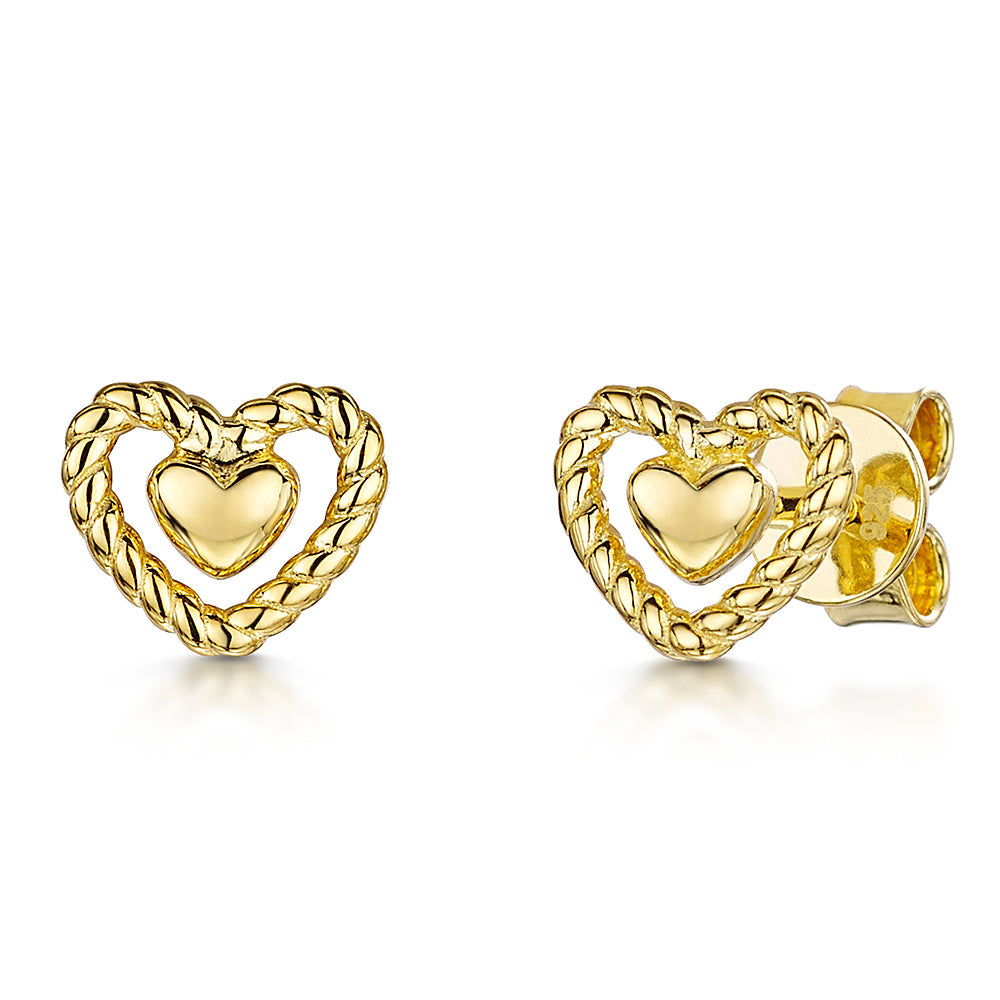 Sterling Silver  Woven Open Heart  Earrings