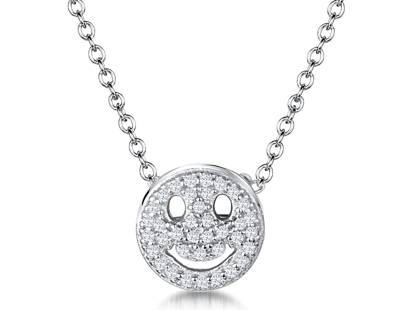 Sterling Silver Emoji Smiley Face Pendant