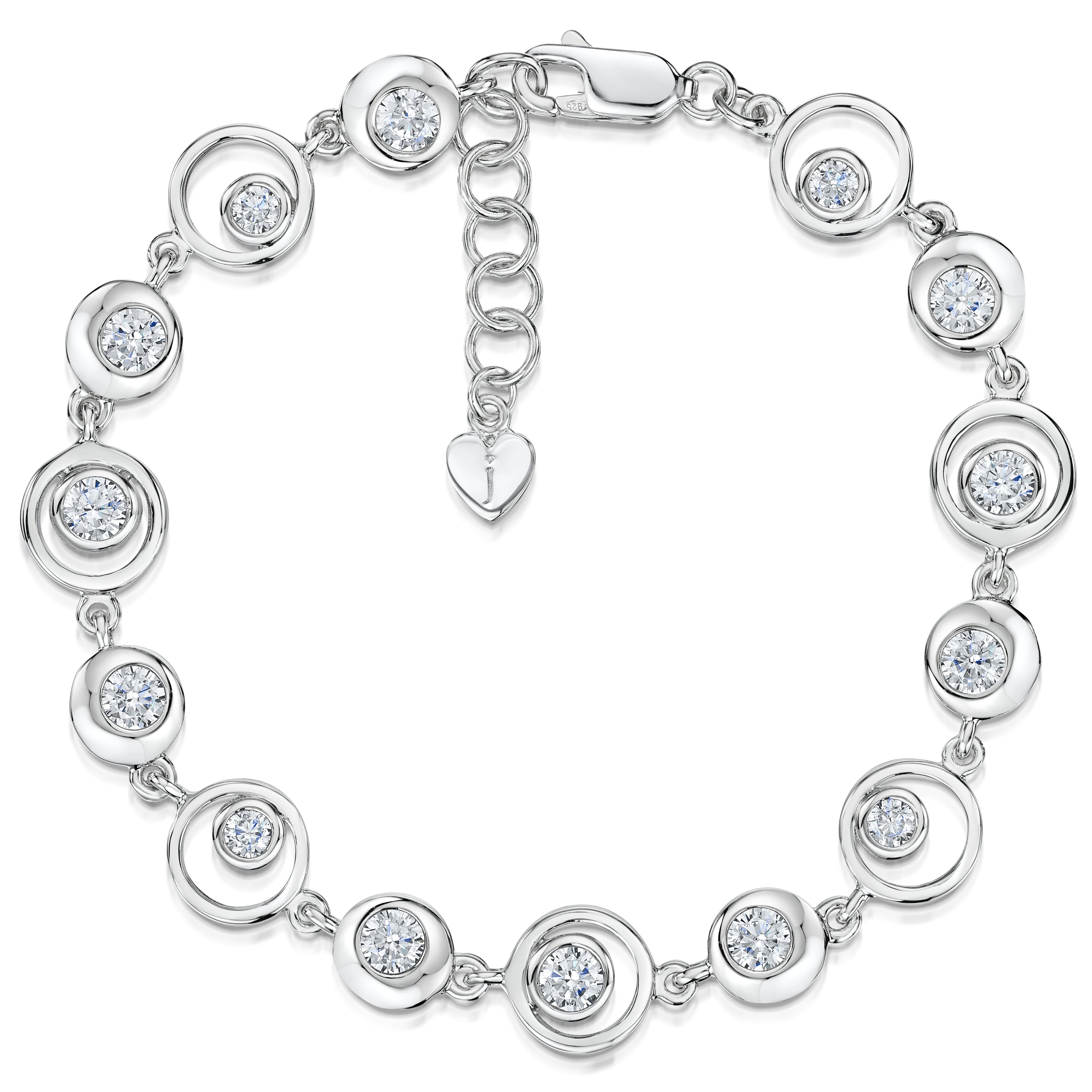 Sterling Silver And Cubic Zirconia Circle Bracelet