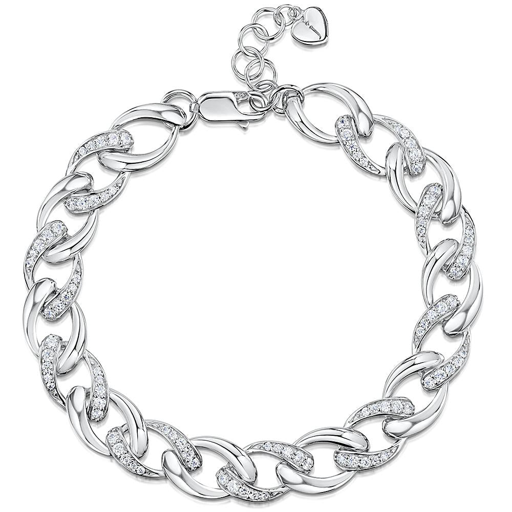 Sterling Silver Twisted  Chunky Link Bracelet