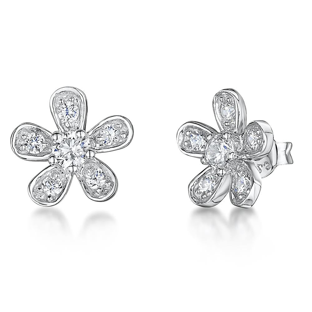 Small Sterling Silver Flower Stud Earring