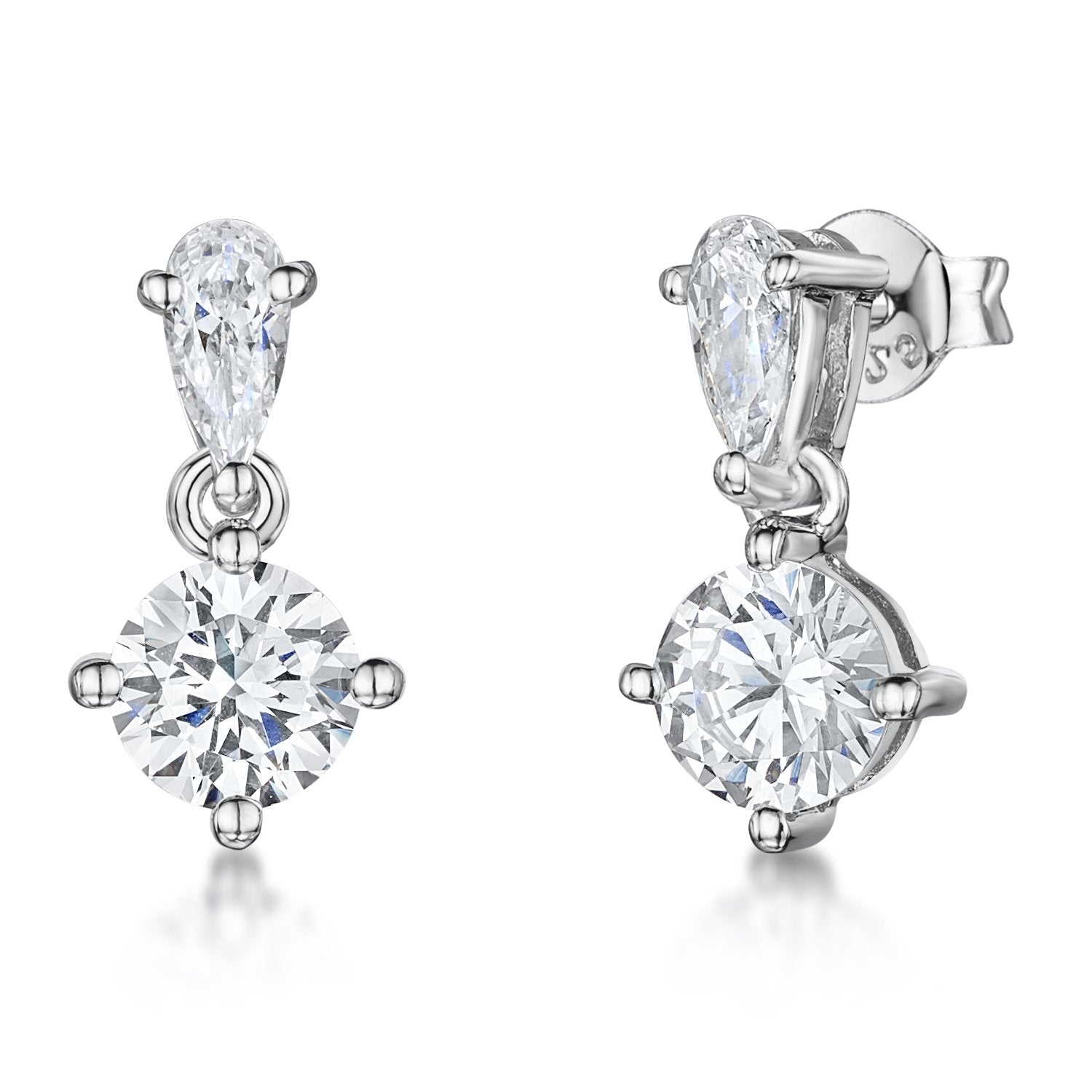 Sterling Silver Teardrop Bale Earrings