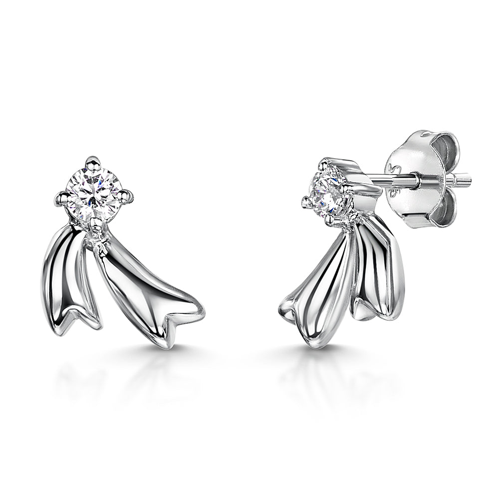 Sterling Silver Shooting Star Stud Earrings