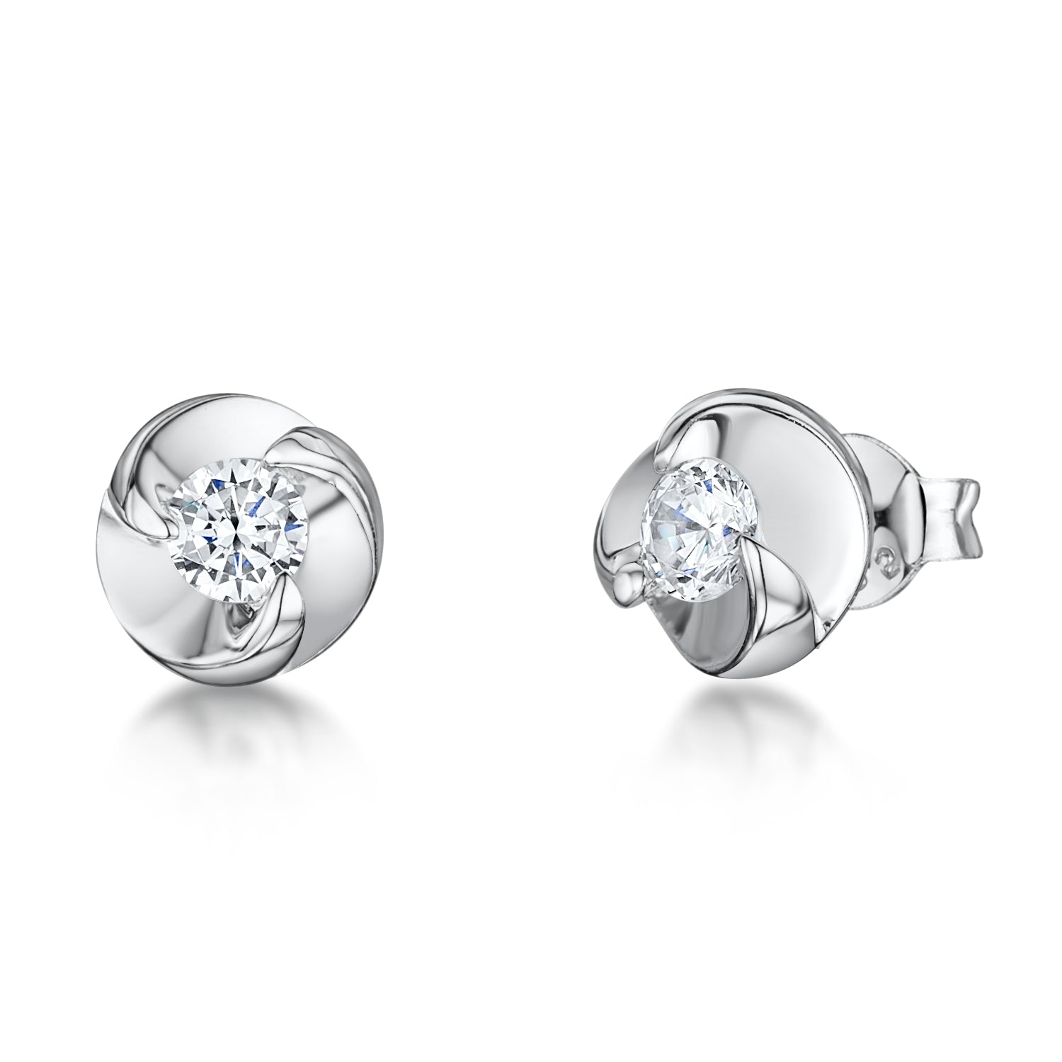 Sterling Silver Swirl Stud Earrings