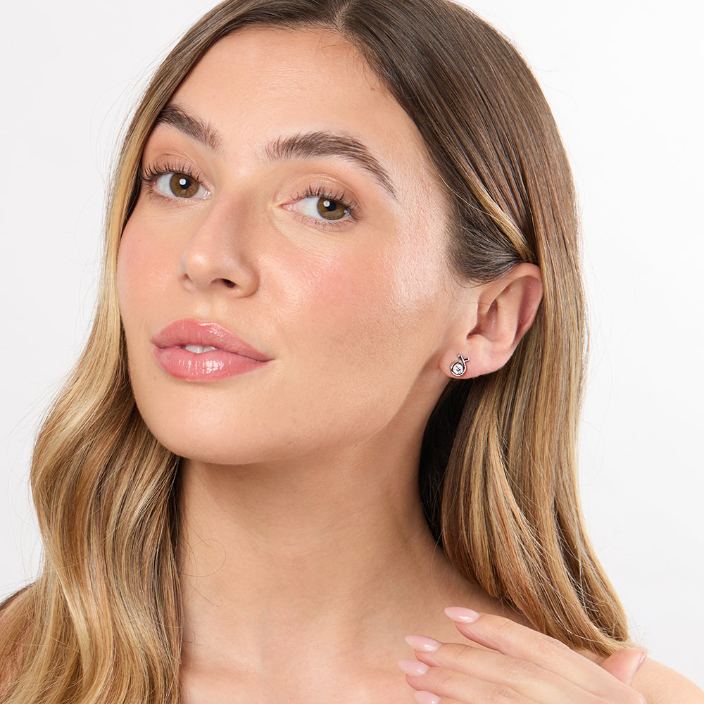 Sterling Silver Infinity Ribbon Earrings