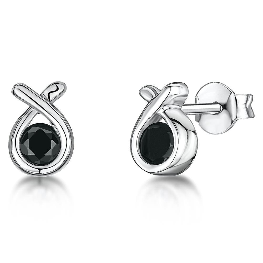 Sterling Silver Infinity Ribbon Earrings