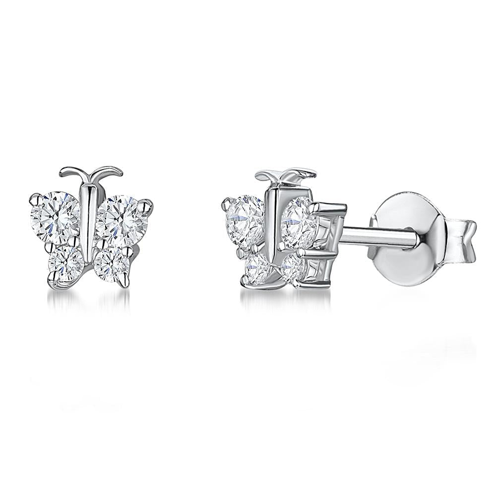 Sterling Silver Small  Butterfly Stud Earrings