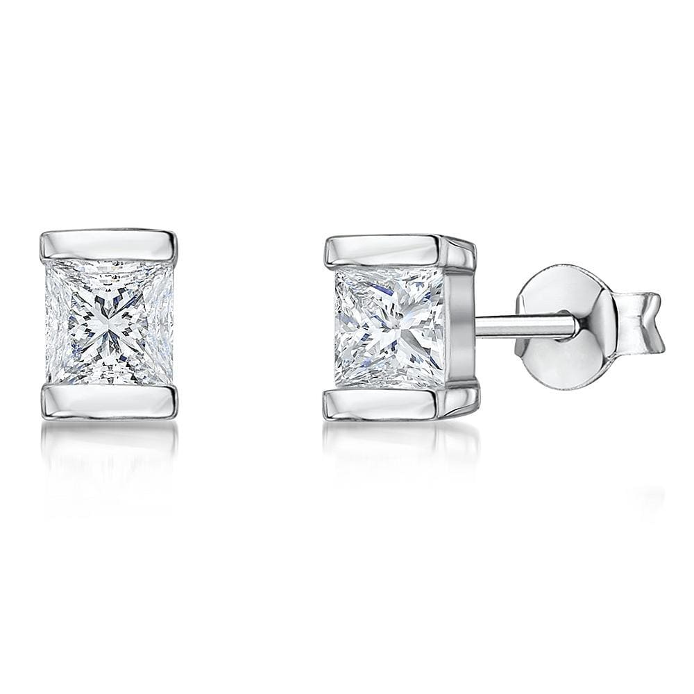Sterling Silver Square  Stud Earrings