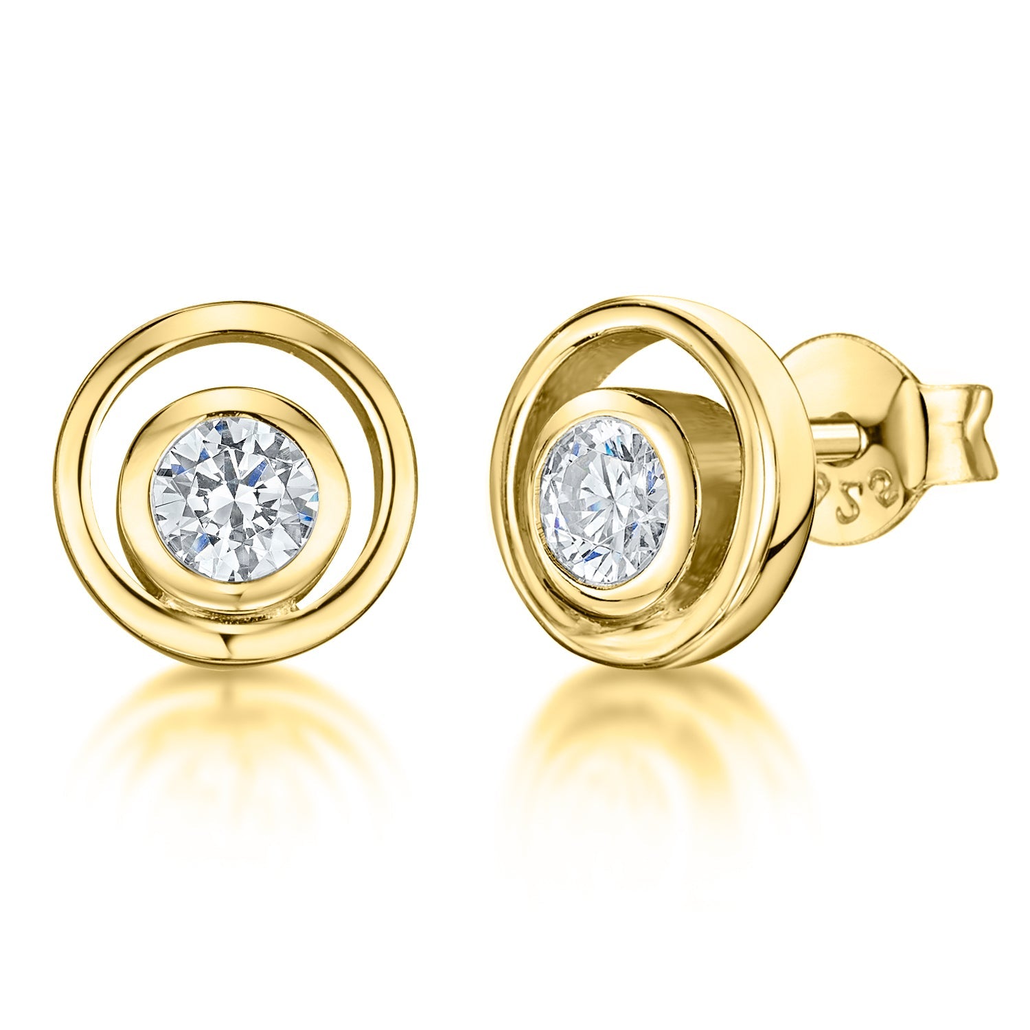Gold Vermeil Concentric Circle Stud Earrings