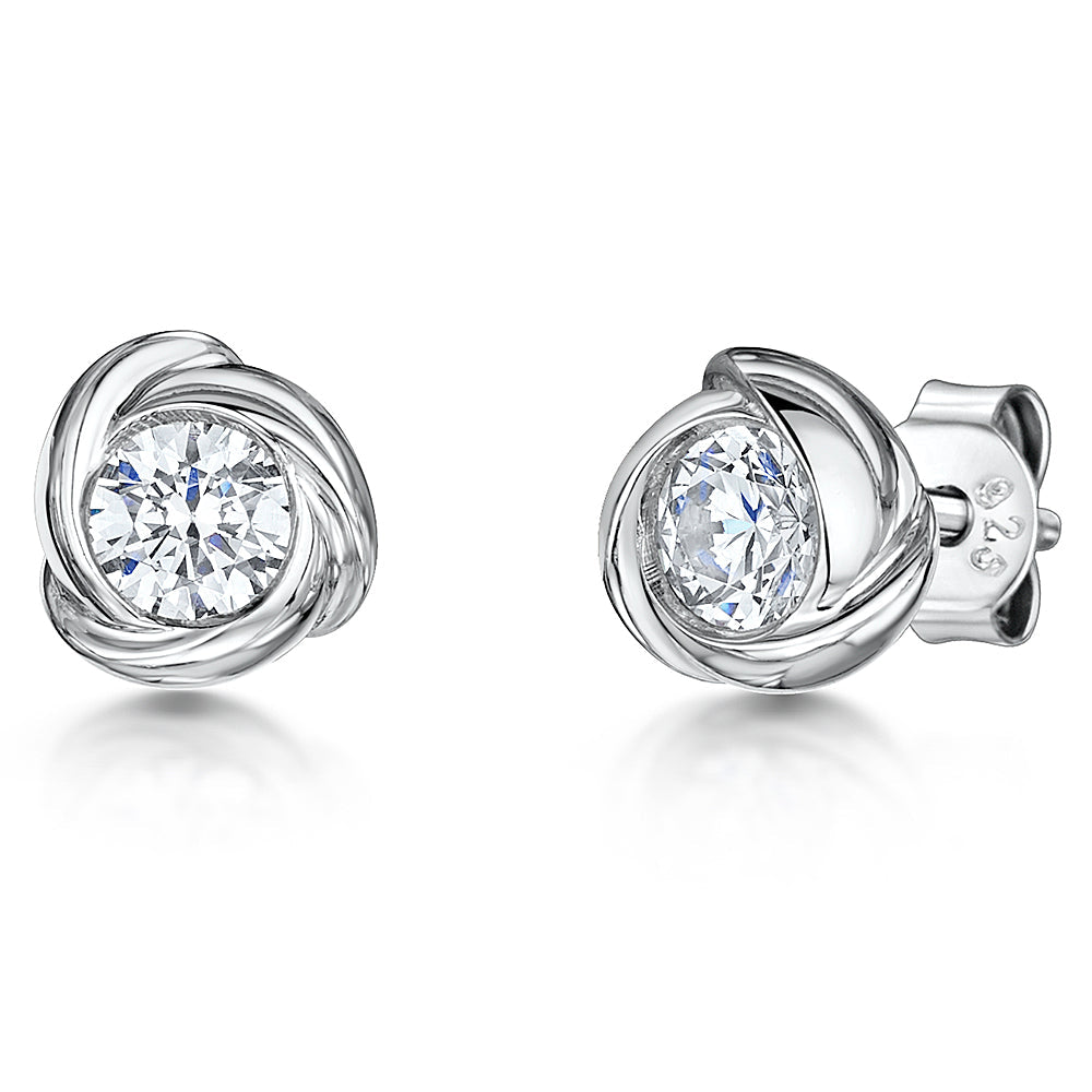 Sterling Silver Twisted Stud Earring