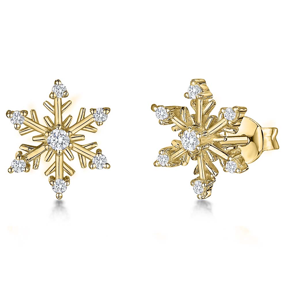Gold Vermeil Snowflake Stud Earrings