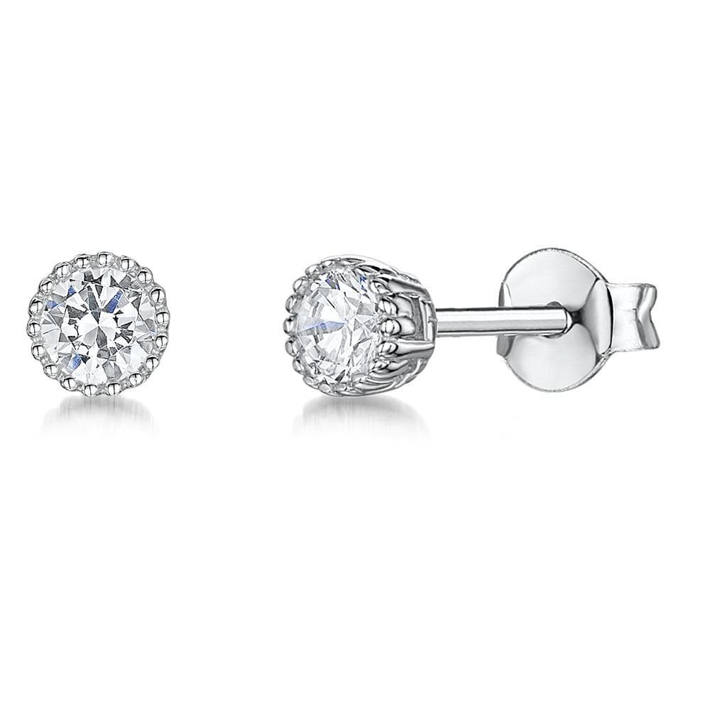 Sterling Silver  Milgrain Stud Earrings