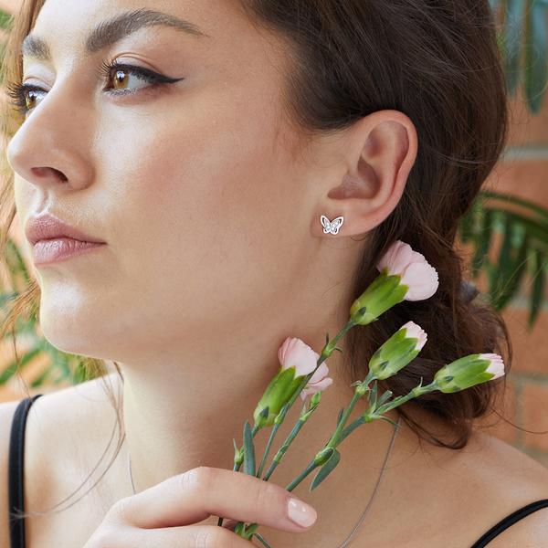 Sterling Silver Wing Butterfly Earrings