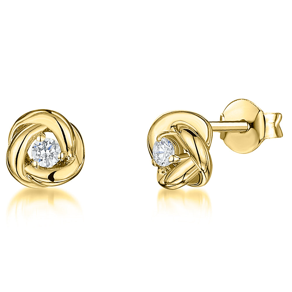 Gold Vermeil  Open Swirl Circle Stud Earrings