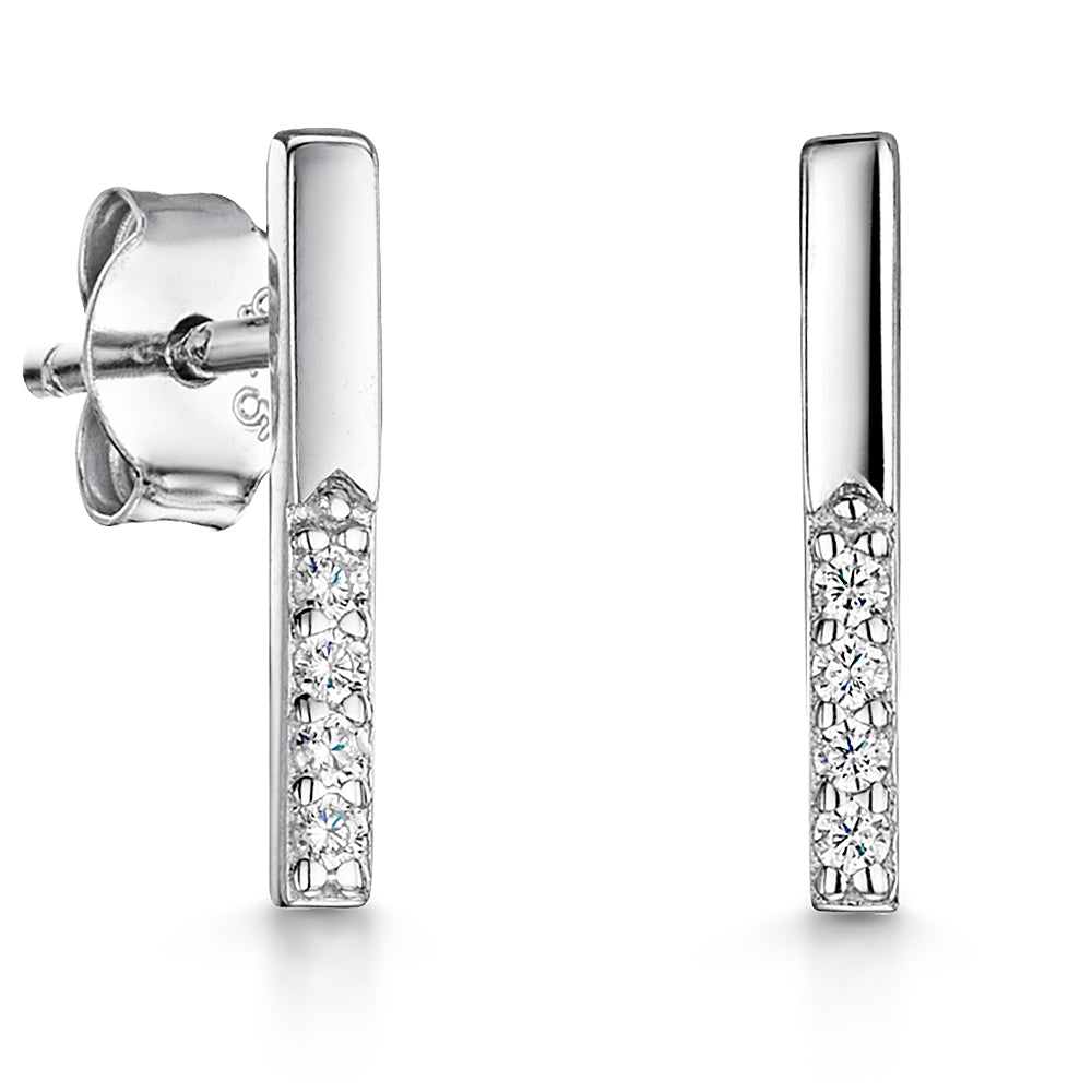 Sterling Silver Bar Stud Earrings