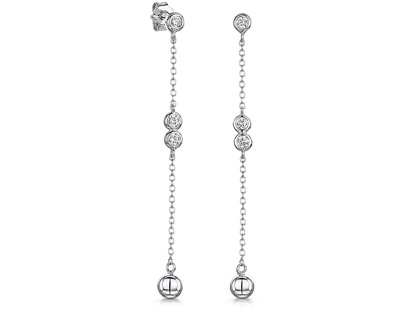 Sterling Silver Bead Drop Earrings