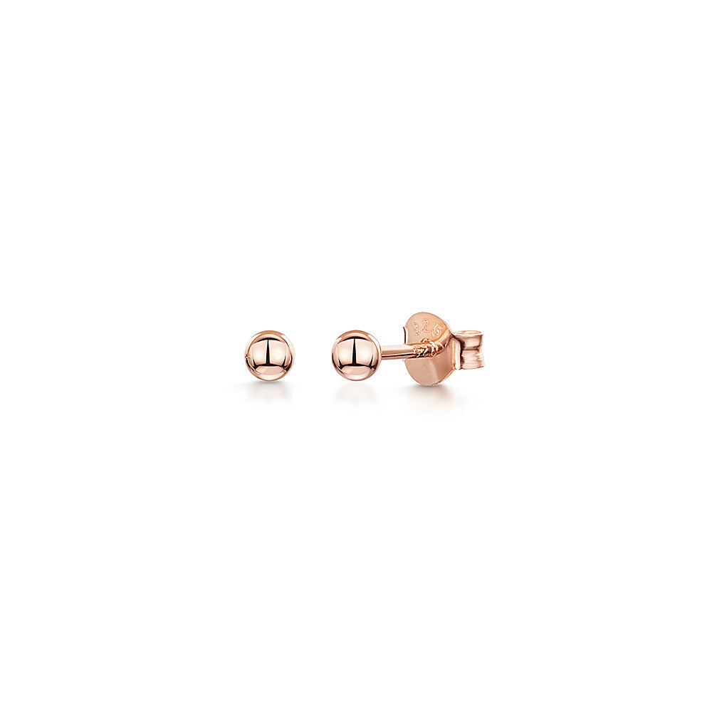 Rose Gold Ball Stud Earrings