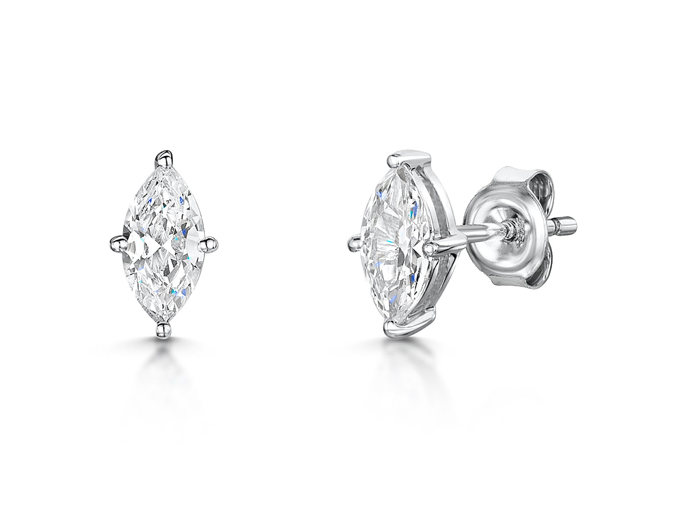 Sterling Silver Marquise Cubic Zirconia Earrings