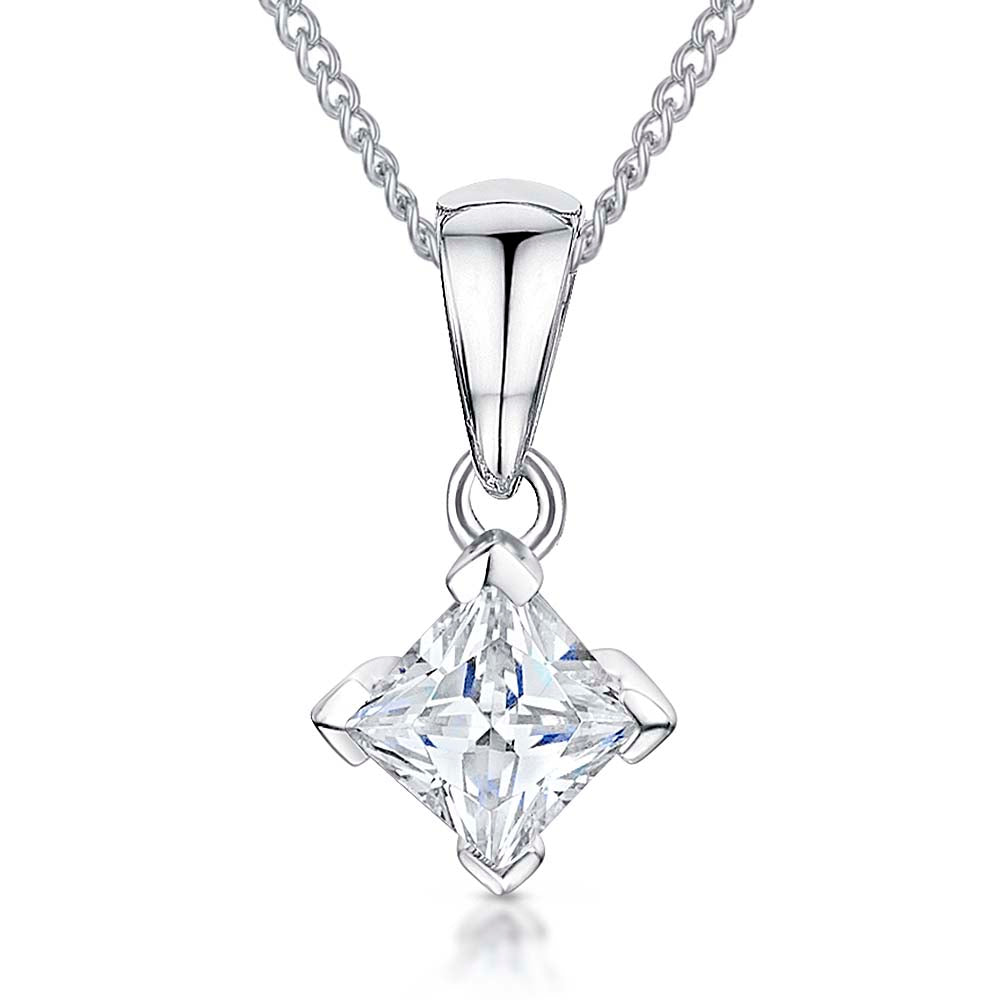 Sterling Silver Small Square  Pendant